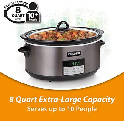 8 Quart Programmable Slow Cooker with Auto Warm - Curated Catalog O0
