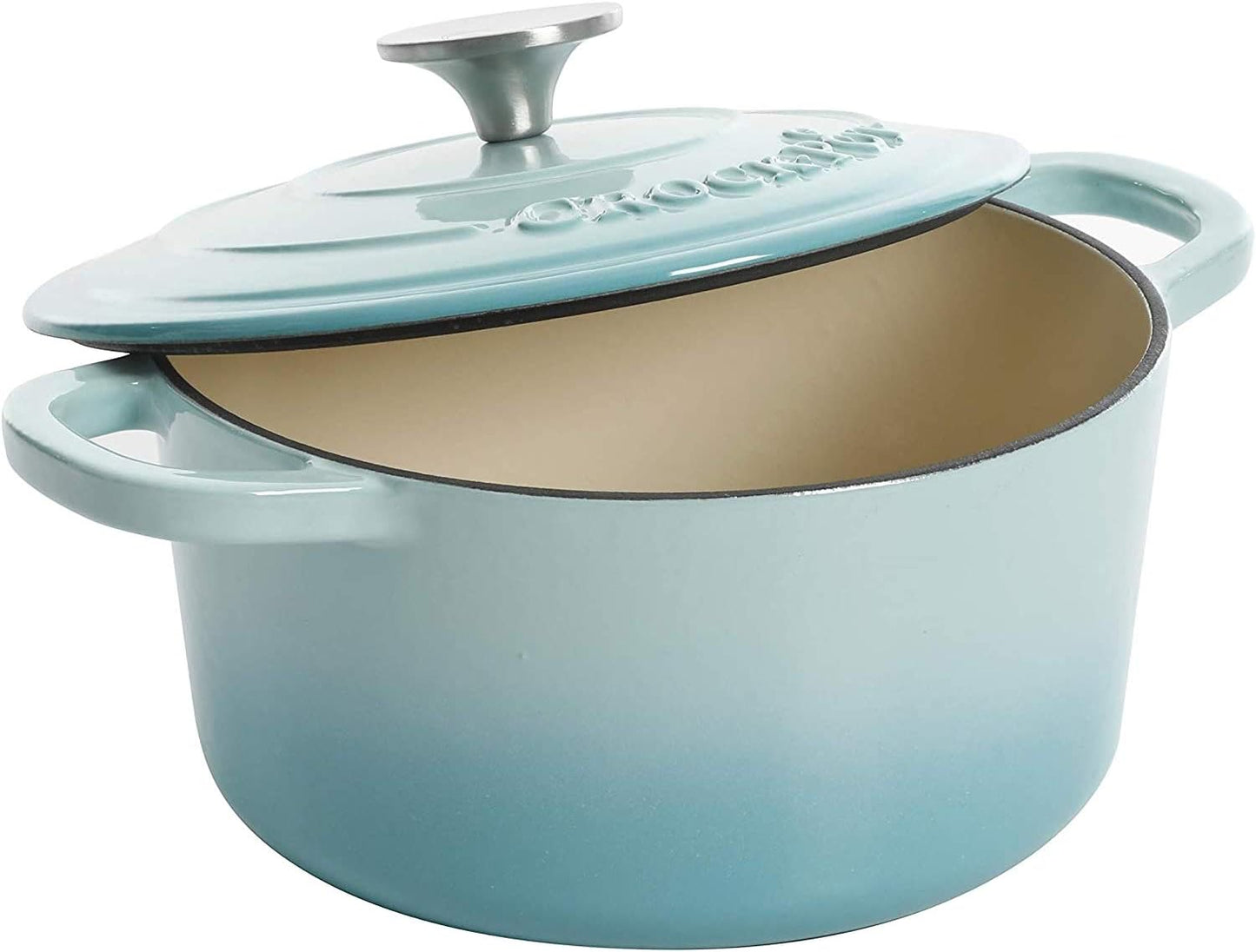 3 Quart Enameled Cast Iron Dutch Oven – Aqua - Curated Catalog B9