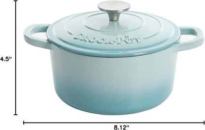 3 Quart Enameled Cast Iron Dutch Oven – Aqua - Curated Catalog B9